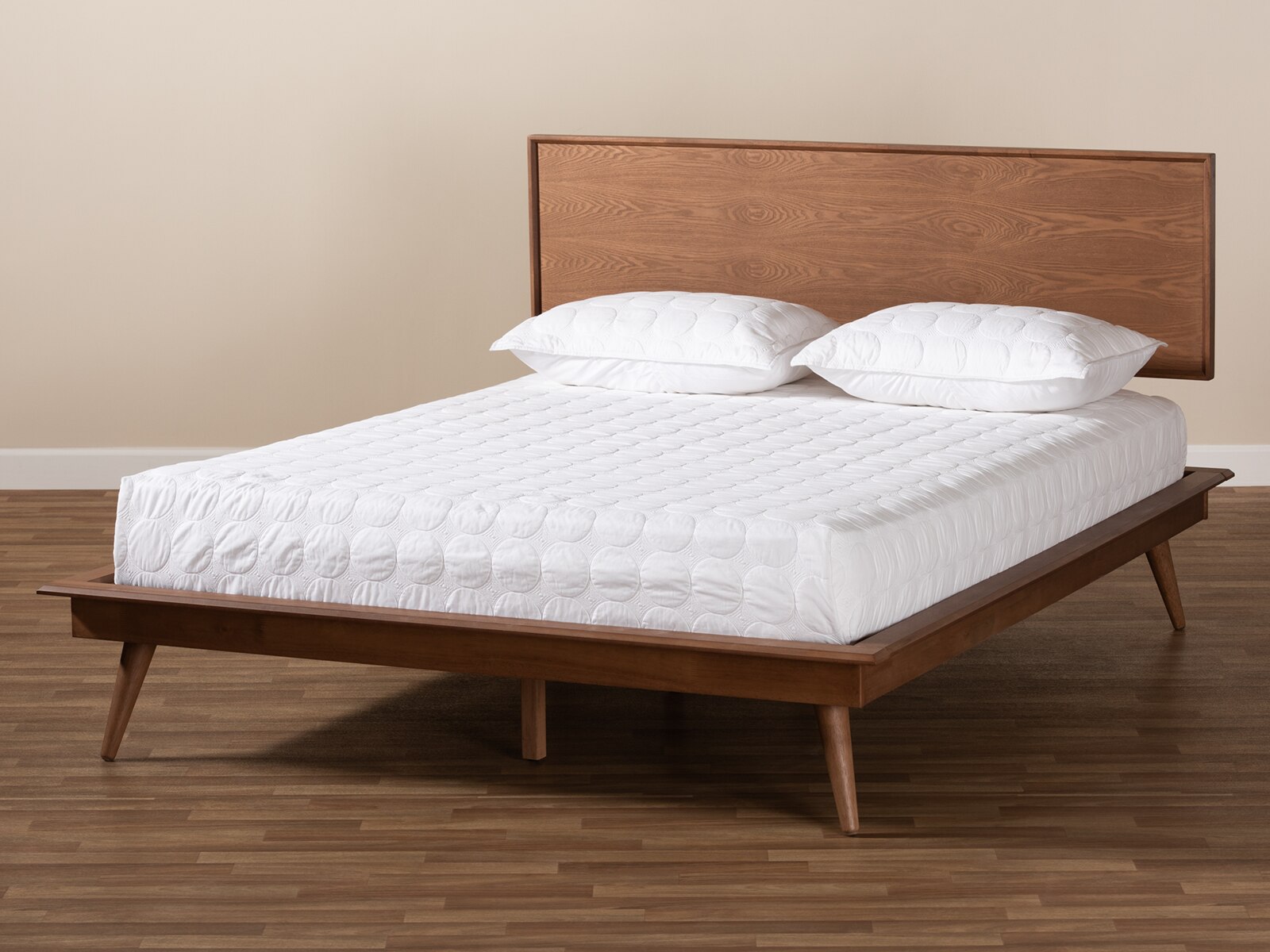 Karine Mid-Century Modern Wood Platform Bed